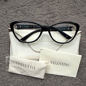 Valentino Elegant Black Cat-Eye Glasses